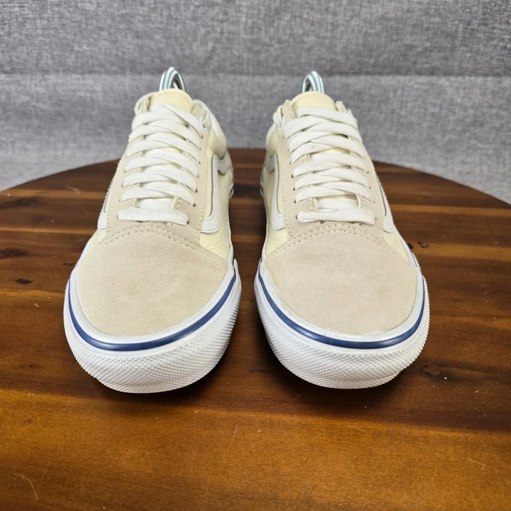 Vans Skate Old Skool‎ Off White Cream Suede Canvas PopCush Mens 6.5 Sneakers
